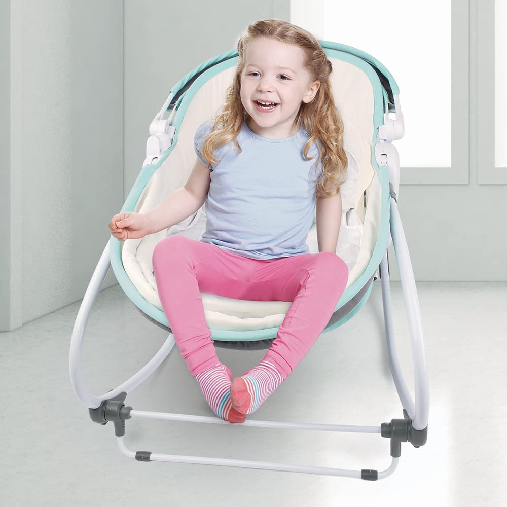 Teknum  5 In 1 Cozy Rocker Bassinet W/ Awning & Mosquito Net  Green Teknum Yallatoys