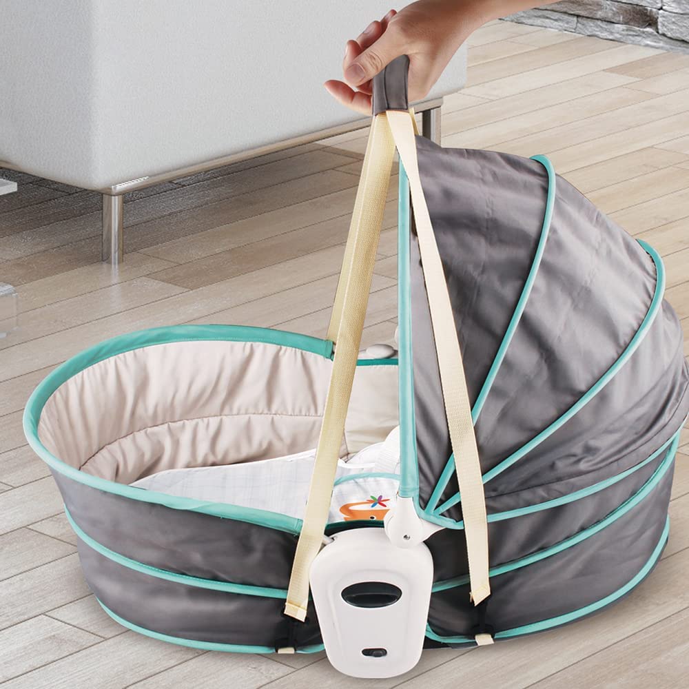 Teknum  5 In 1 Cozy Rocker Bassinet W/ Awning & Mosquito Net  Green Teknum Yallatoys