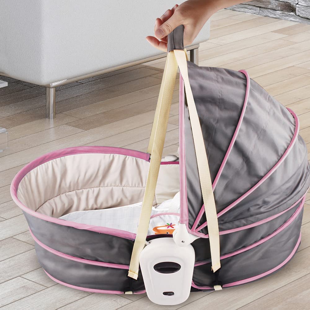 Teknum  5 In 1 Cozy Rocker Bassinet W/ Awning & Mosquito Net  Pink Teknum Yallatoys
