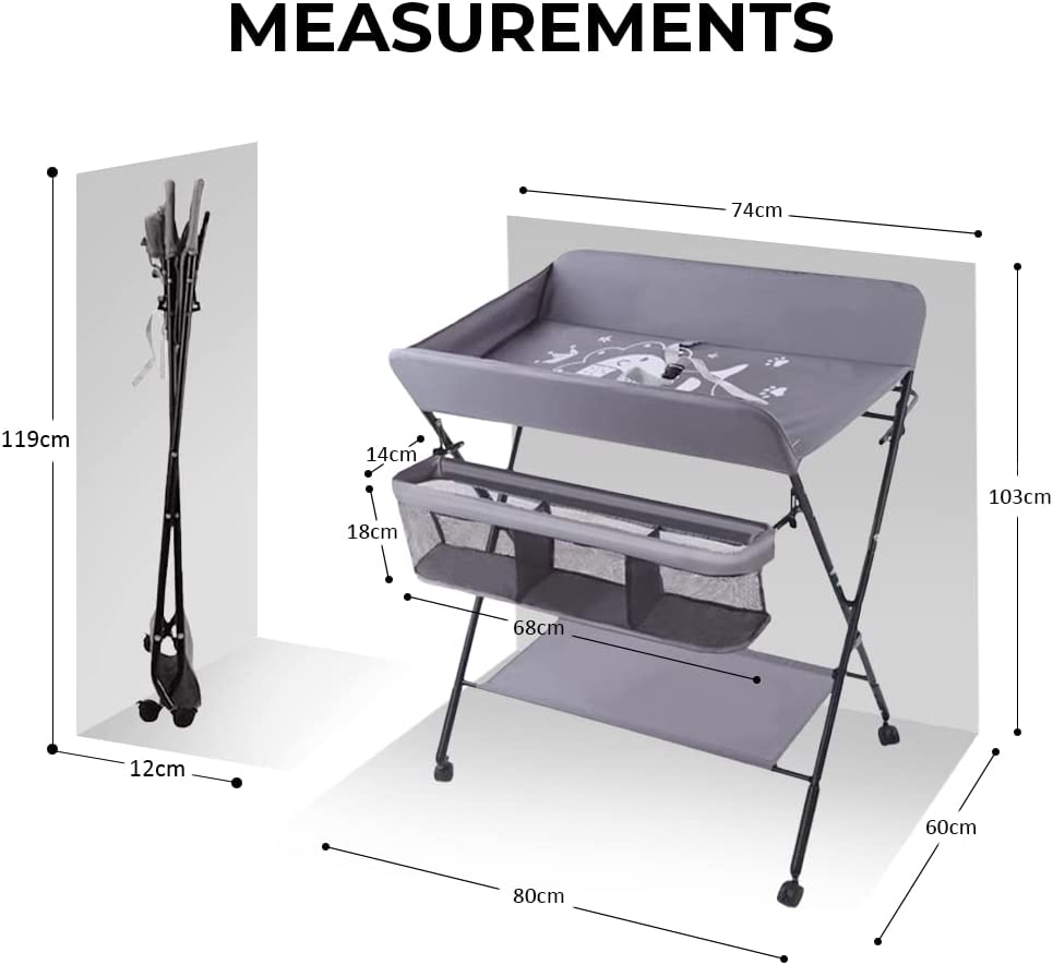 Teknum  4 In 1 Diaper Changing Table Organizer Grey Teknum Yallatoys