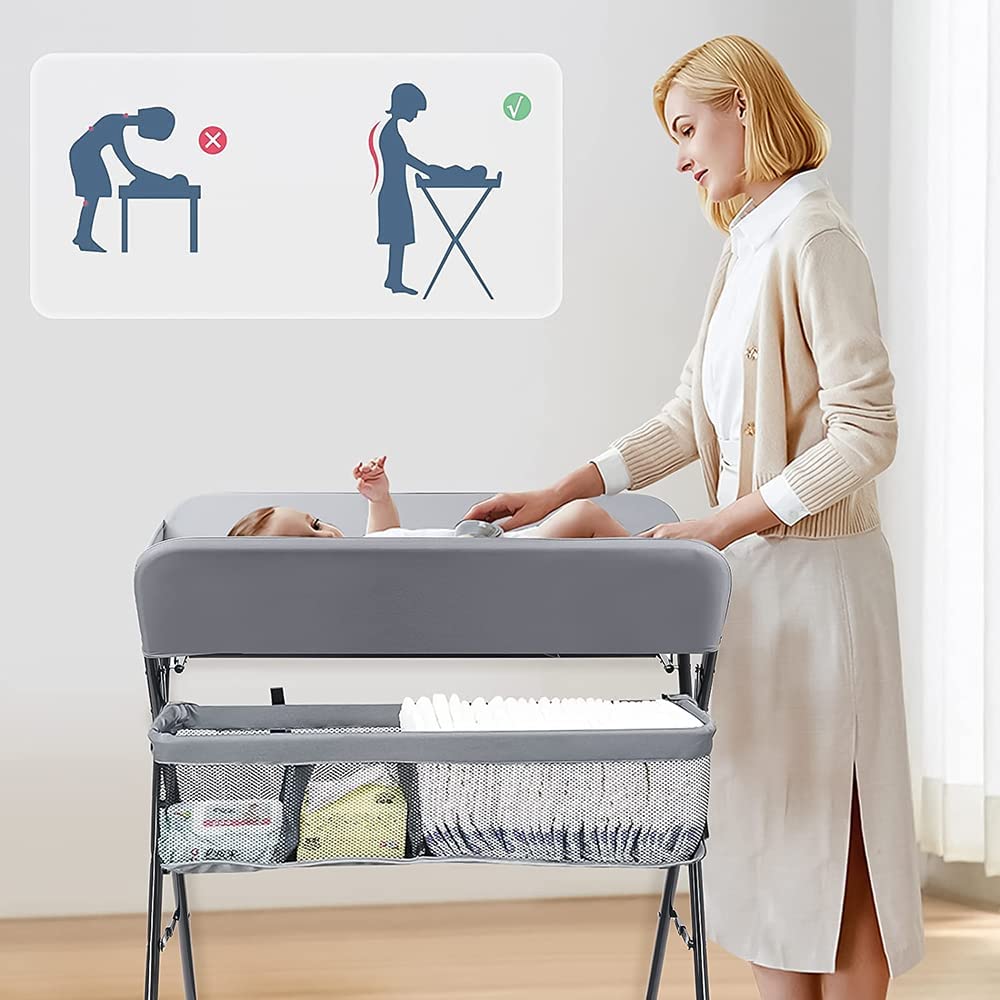 Teknum  4 In 1 Diaper Changing Table Organizer Grey Teknum Yallatoys