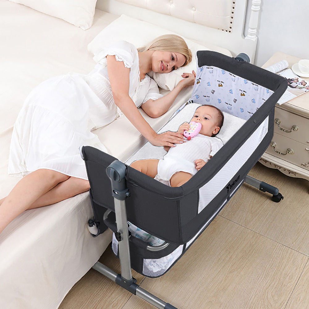 Teknum Bedside Crib - Dark Grey Teknum Yallatoys