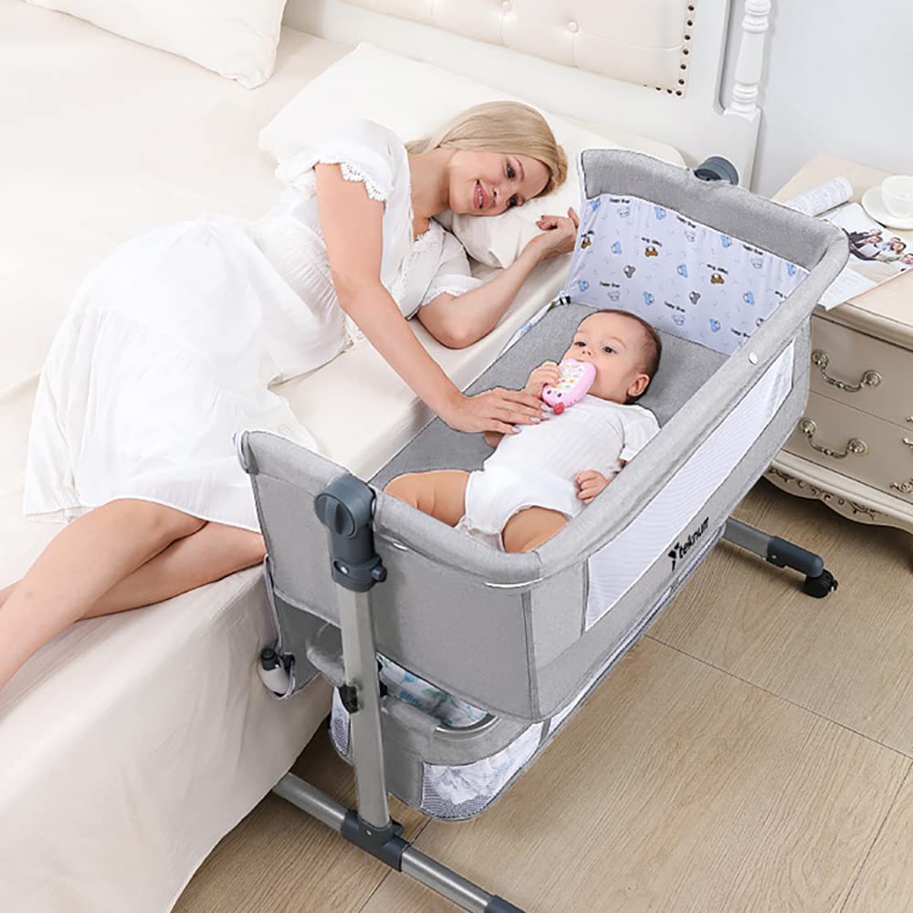 Teknum  Bedside Crib Grey Teknum Yallatoys