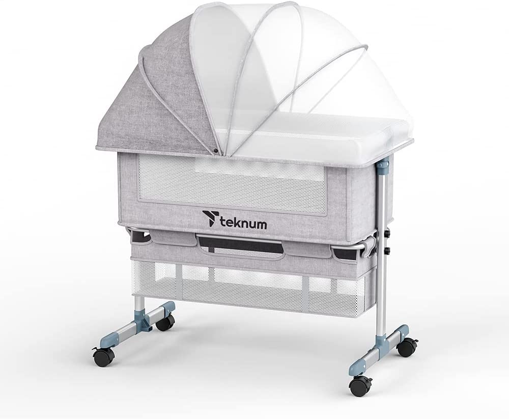 Teknum  Bedside Crib Grey Teknum Yallatoys