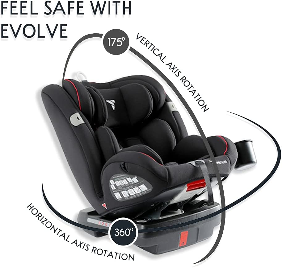 Teknum  Evolve 360 Car Seat 0 12Yrs Black Teknum Yallatoys