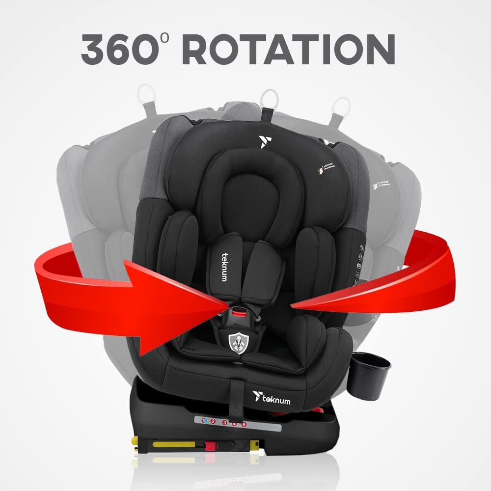 Teknum  Evolve 360 Degree Car Seat 0 12Yrs Black With Isofix Teknum Yallatoys