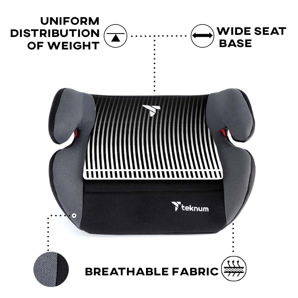 Teknum Car Seat Booster Mars 4-12Yrs Grey Teknum Yallatoys