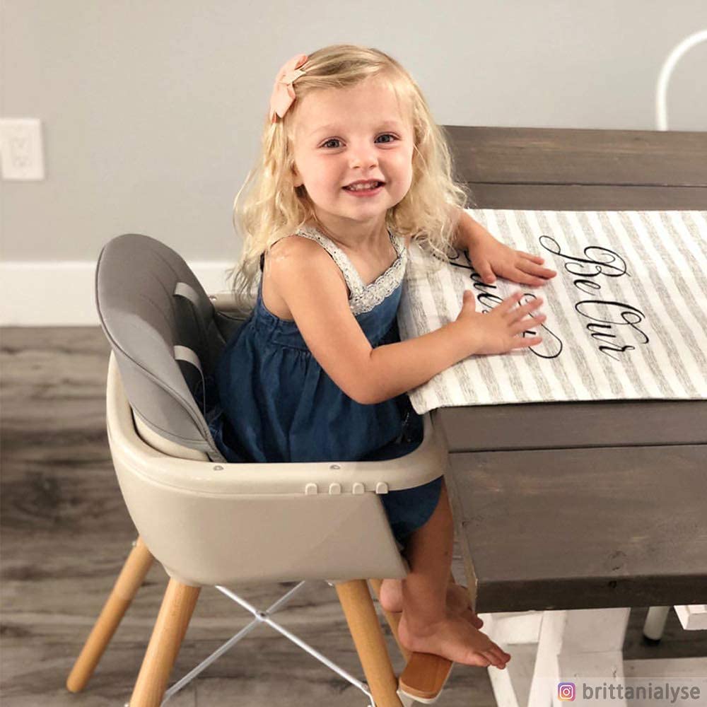 Teknum  Premium Dual Height Wooden High Chair Grey Teknum Yallatoys