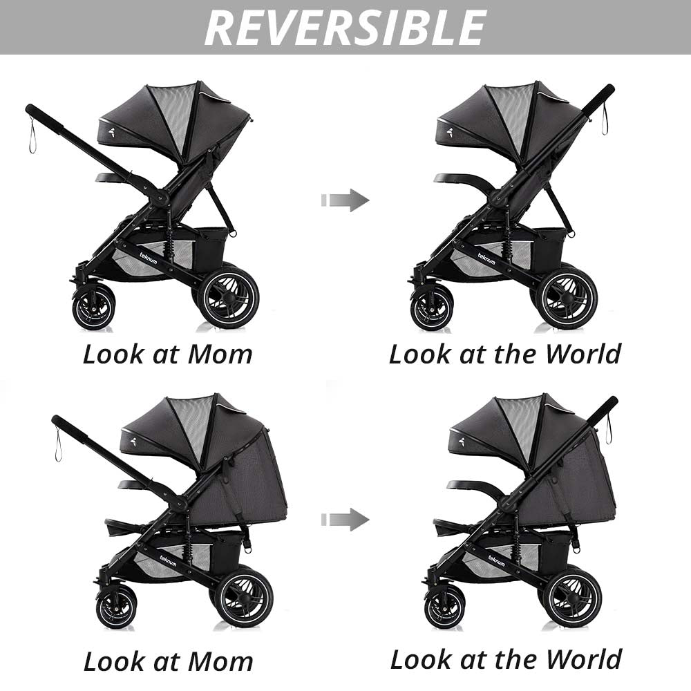 Teknum Reversible Moon Walk Stroller Black Teknum Yallatoys
