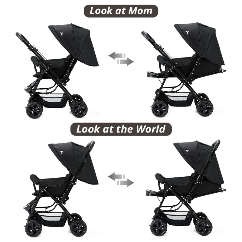 Teknum Reversible Look At Me Stroller - Black Teknum Yallatoys