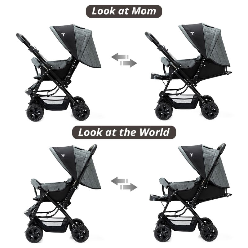 Teknum Reversible Look At Me Stroller - Grey Teknum Yallatoys