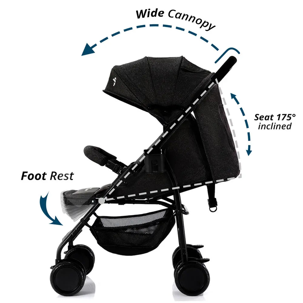 Teknum Trip Plus Stroller Black Yallamomz Yallatoys