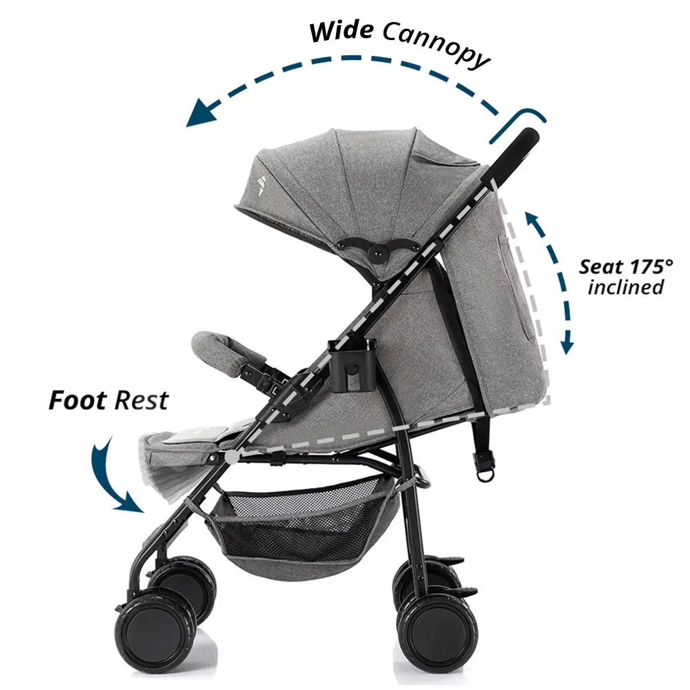 Teknum Trip Plus Stroller Grey Teknum Yallatoys