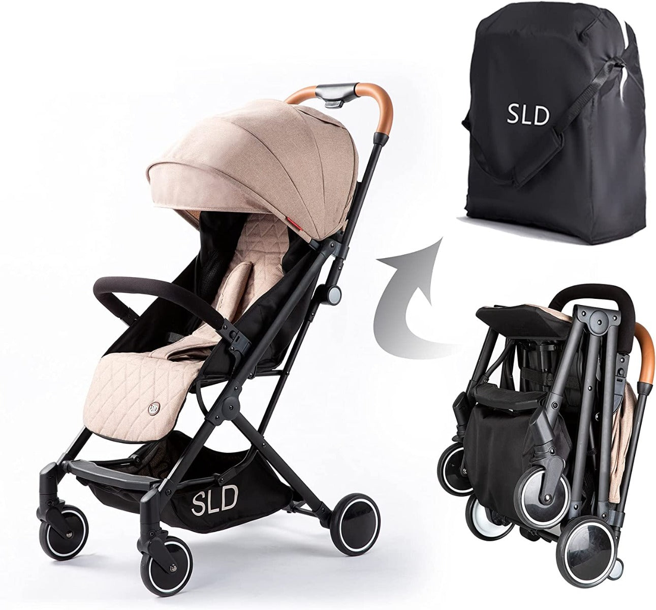 Buy Travel Lite Stroller - Sld By Teknum - Khaki | Yallatoys.com