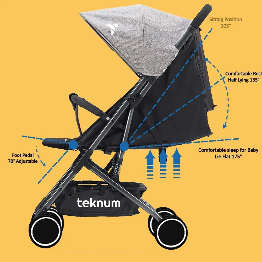 Teknum  Yoga Lite Stroller Grey Teknum Yallatoys