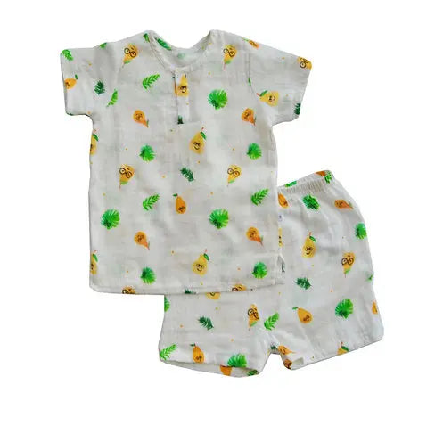 Tickle Tickle Poppet Pear Organic Muslin Shorts and Tee Set Tickle Tickle