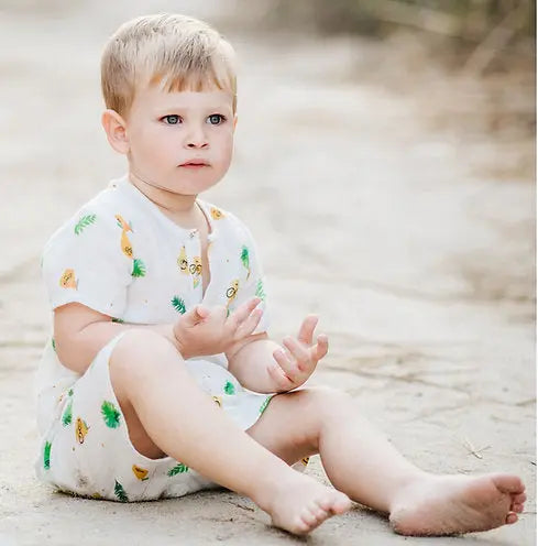 Tickle Tickle Poppet Pear Organic Muslin Shorts and Tee Set Tickle Tickle