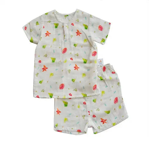 Tickle Tickle Wild Maple Organic Muslin Shorts and Tee Set Tickle Tickle
