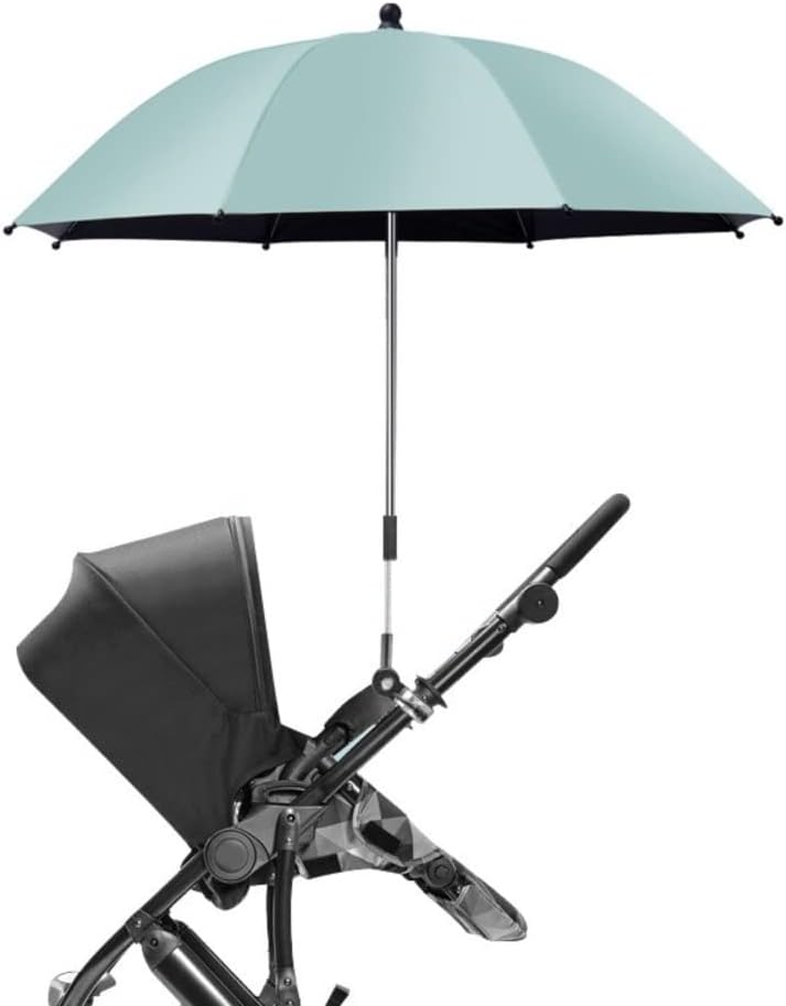 Teknum Universal Stroller Umbrella with Holder Clip Clamp, 360 Degree Rotatable - Green Teknum Yallatoys