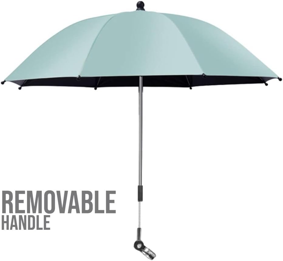 Teknum Universal Stroller Umbrella with Holder Clip Clamp, 360 Degree Rotatable - Green Teknum Yallatoys