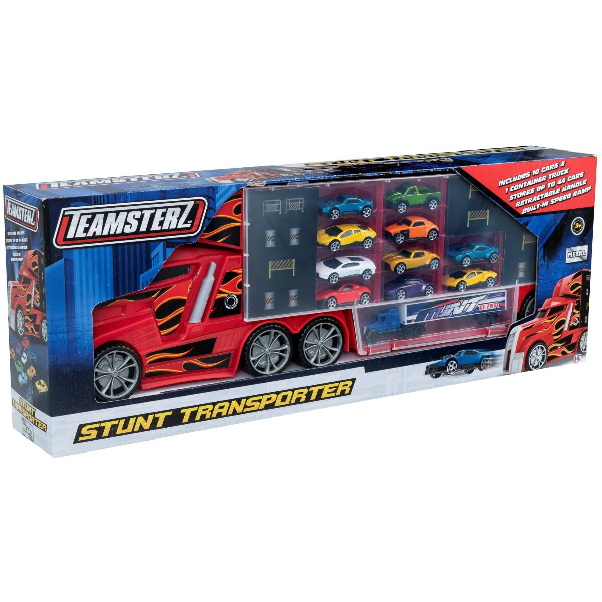 Buy Teamsterz Stunt Transporter With 10 Cars | Yallatoys.com