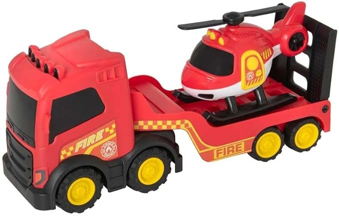 Buy Teamsterz Chunky Trucks Fire Tranporter with Helicotper | Yallatoys.com