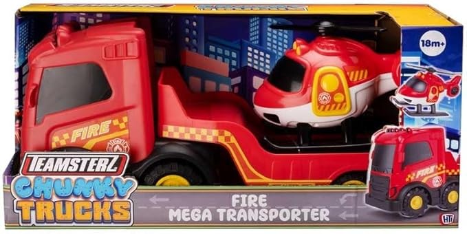 Buy Teamsterz Chunky Trucks Fire Tranporter with Helicotper | Yallatoys.com