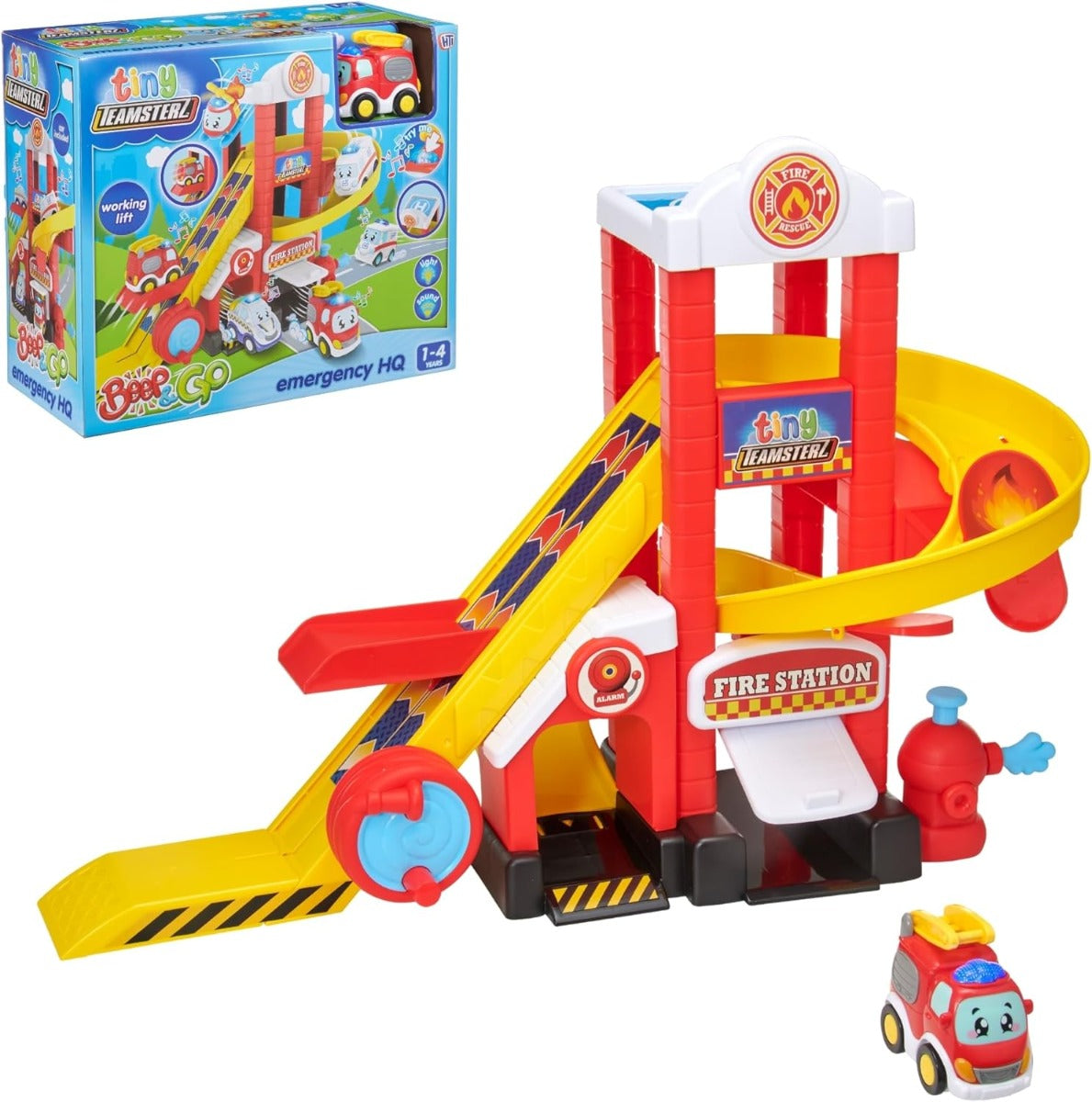 Buy Teamsterz Beep N Go Fire Station HQ Playset | Yallatoys.com