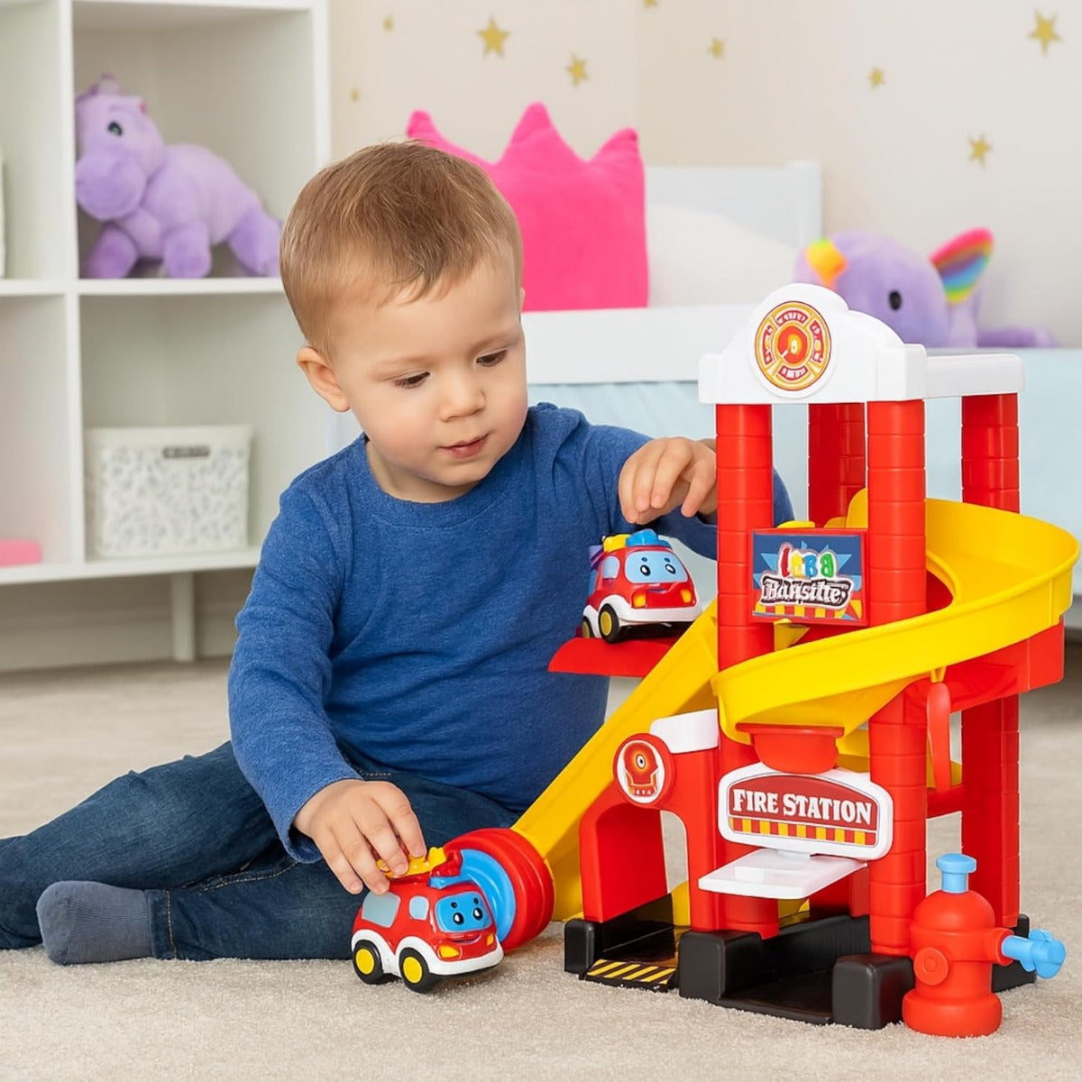 Buy Teamsterz Beep N Go Fire Station HQ Playset | Yallatoys.com