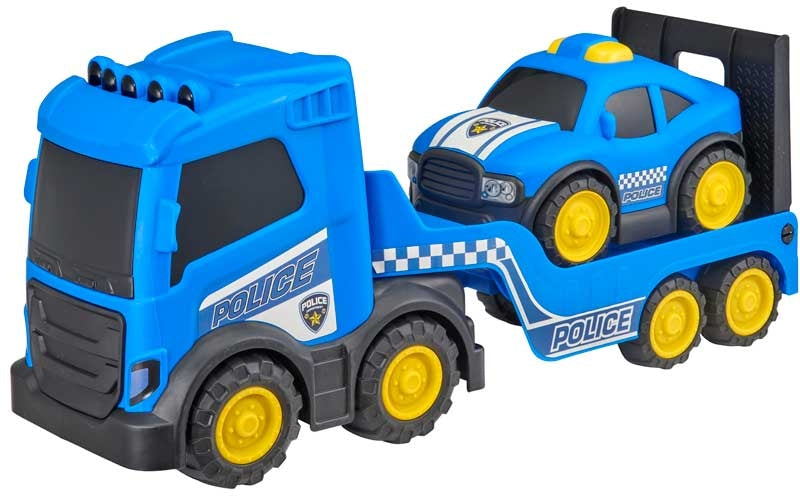 Buy Teamsterz Chunky Trucks Police Mega Transporter With 1 Vehicle (Sold Separately Subjected to Availability) | Yallatoys.com
