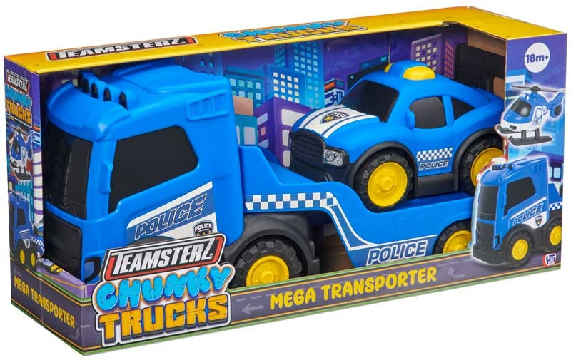 Buy Teamsterz Chunky Trucks Police Mega Transporter With 1 Vehicle (Sold Separately Subjected to Availability) | Yallatoys.com