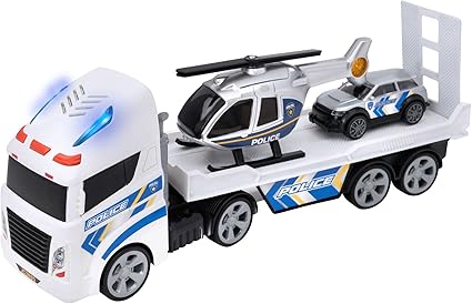 Buy Teamsterz Mighty Machines Police Helicopter Transporter | Yallatoys.com