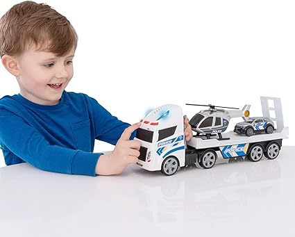 Buy Teamsterz Mighty Machines Police Helicopter Transporter | Yallatoys.com