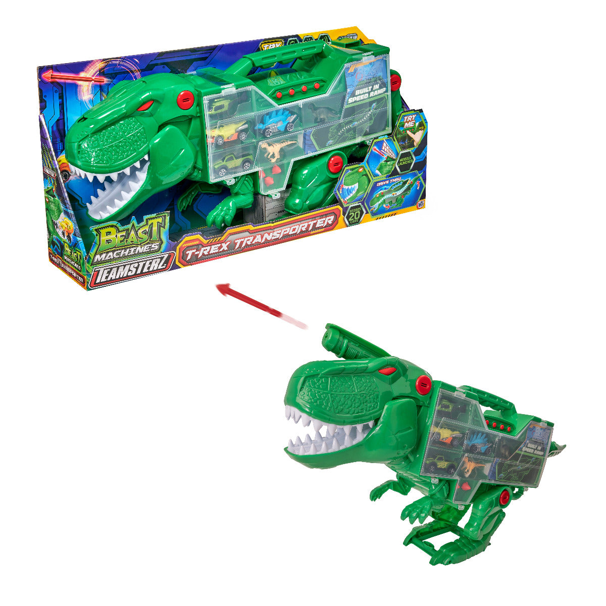 Buy Teamsterz Beast Machines T Rex Transporter With 6 Cars | Yallatoys.com