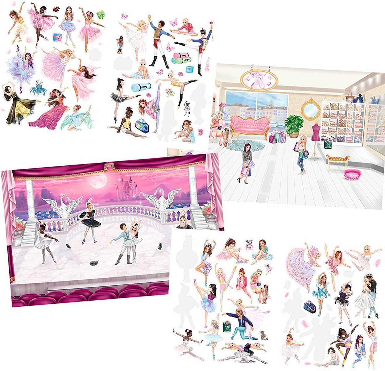 Buy Top Model Ballet Stickerworld Book with 20 Beautiful Background Pages for DIY | Yallatoys.com