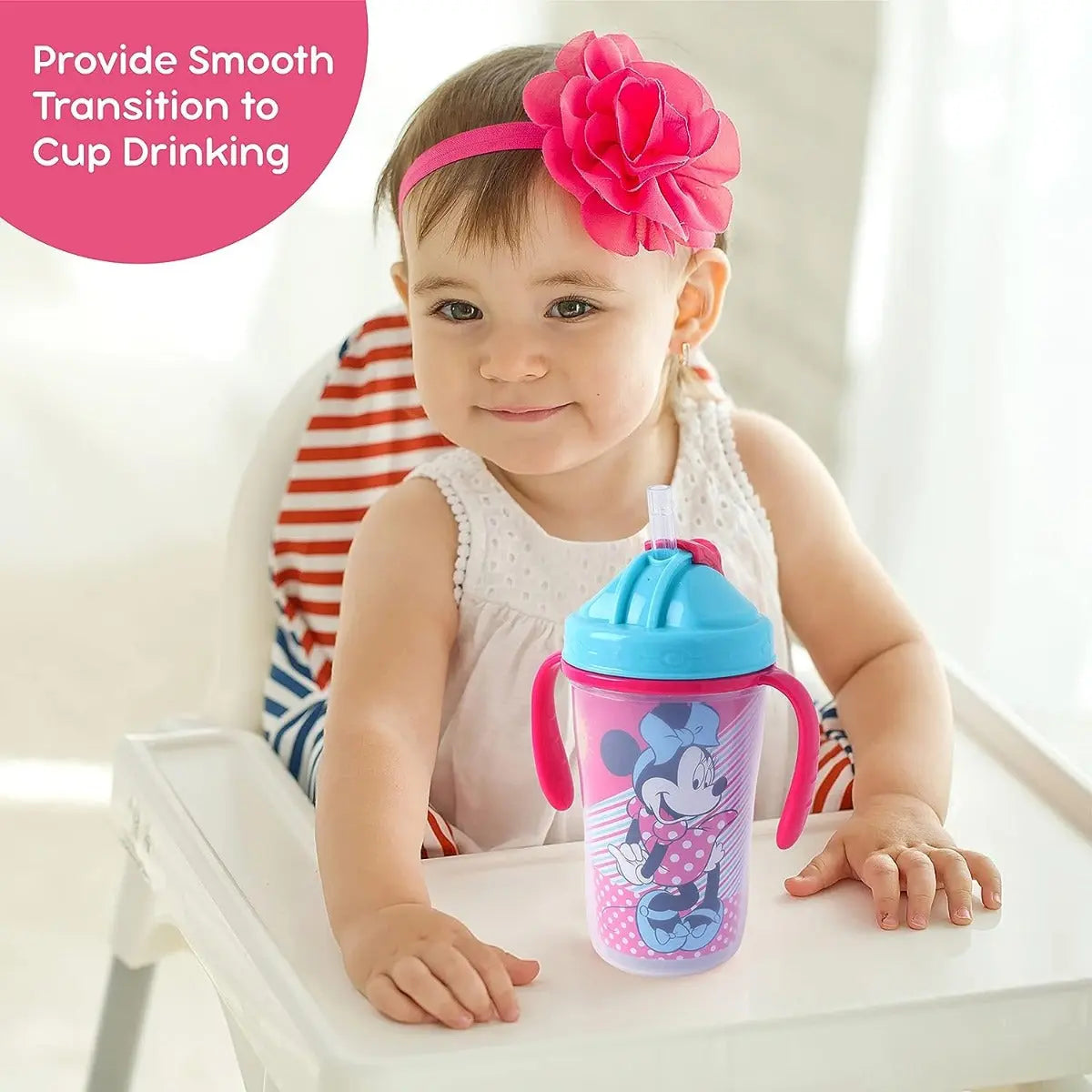 Disney Spill Proof Insulated Straw Cup  12 Months+  360Ml  Minnie Mouse Disney Yallatoys
