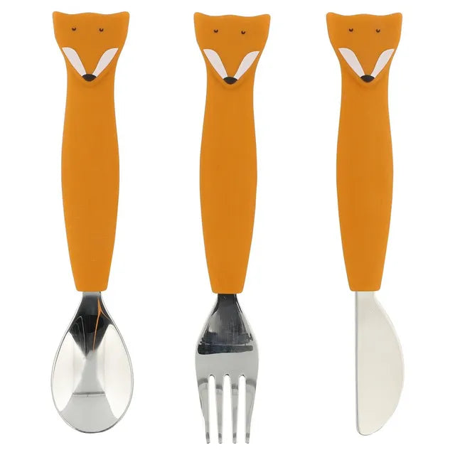 Buy Trixie Stainless Steel Cutlery Set With Silicone Handle Mr Fox | Yallatoys.com