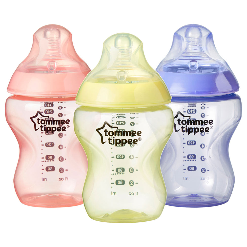 Buy Tommee Tippee Closer to Nature Feeding Bottle 260ml x 3 Girl Plastic | Yallatoys.com