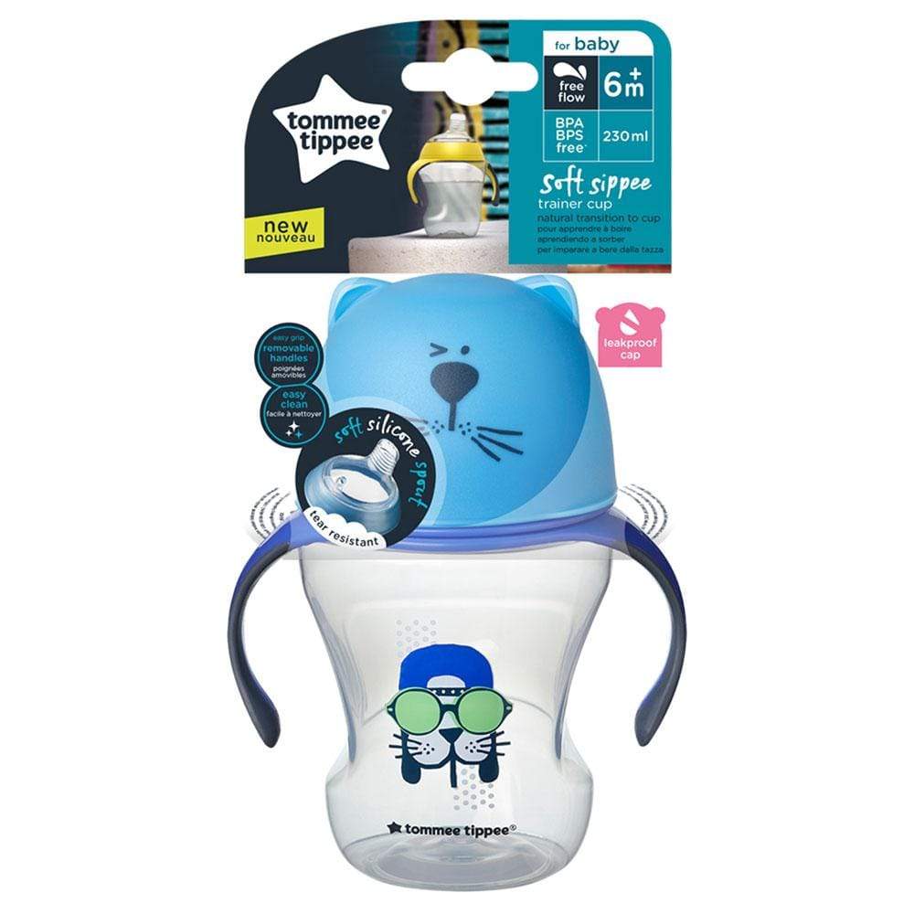 Buy Tommee Tippee Soft Sippee Free Flow Transition Cup Blue 230ml Plastic | Yallatoys.com