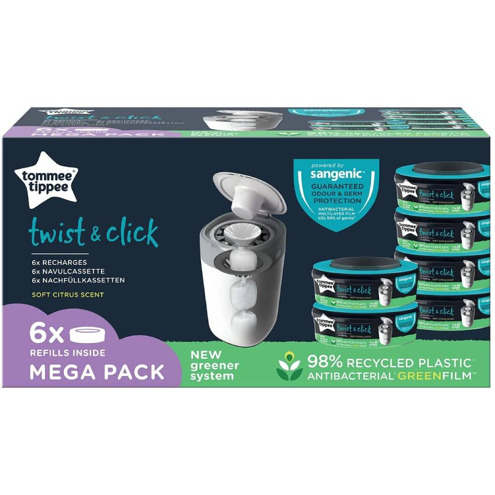 Buy Tommee Tippee Sangenic Universal Cassette Pack of 6 | Yallatoys.com