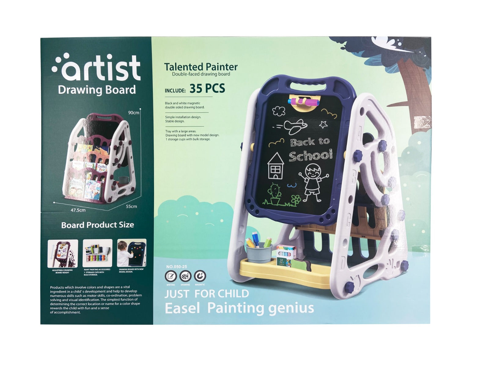 Buy Talented Painter Double Sided Drawing Board 35pcs | Yallatoys.com