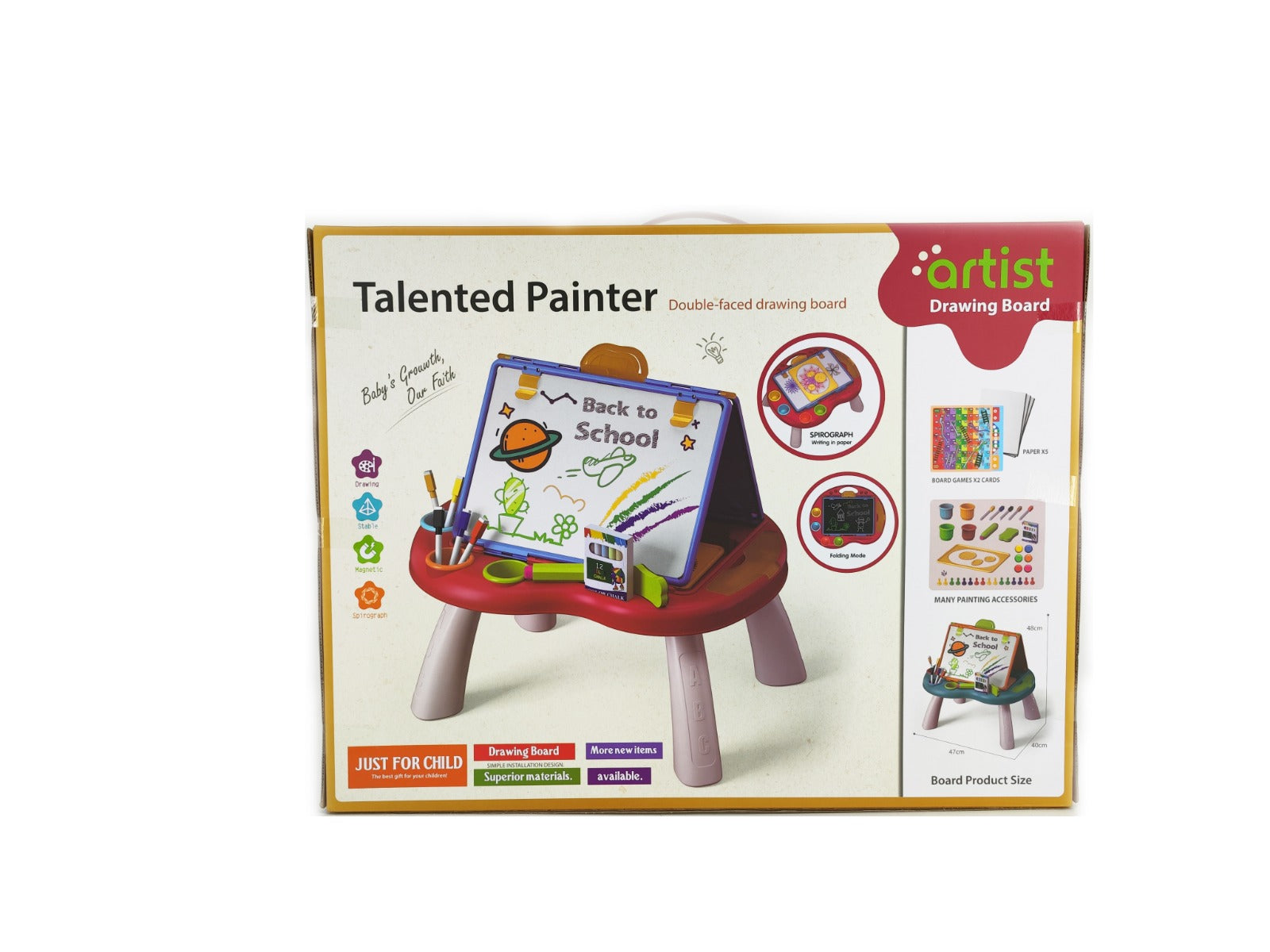 Buy Talented Painter Double Sided Drawing Board 52pcs | Yallatoys.com