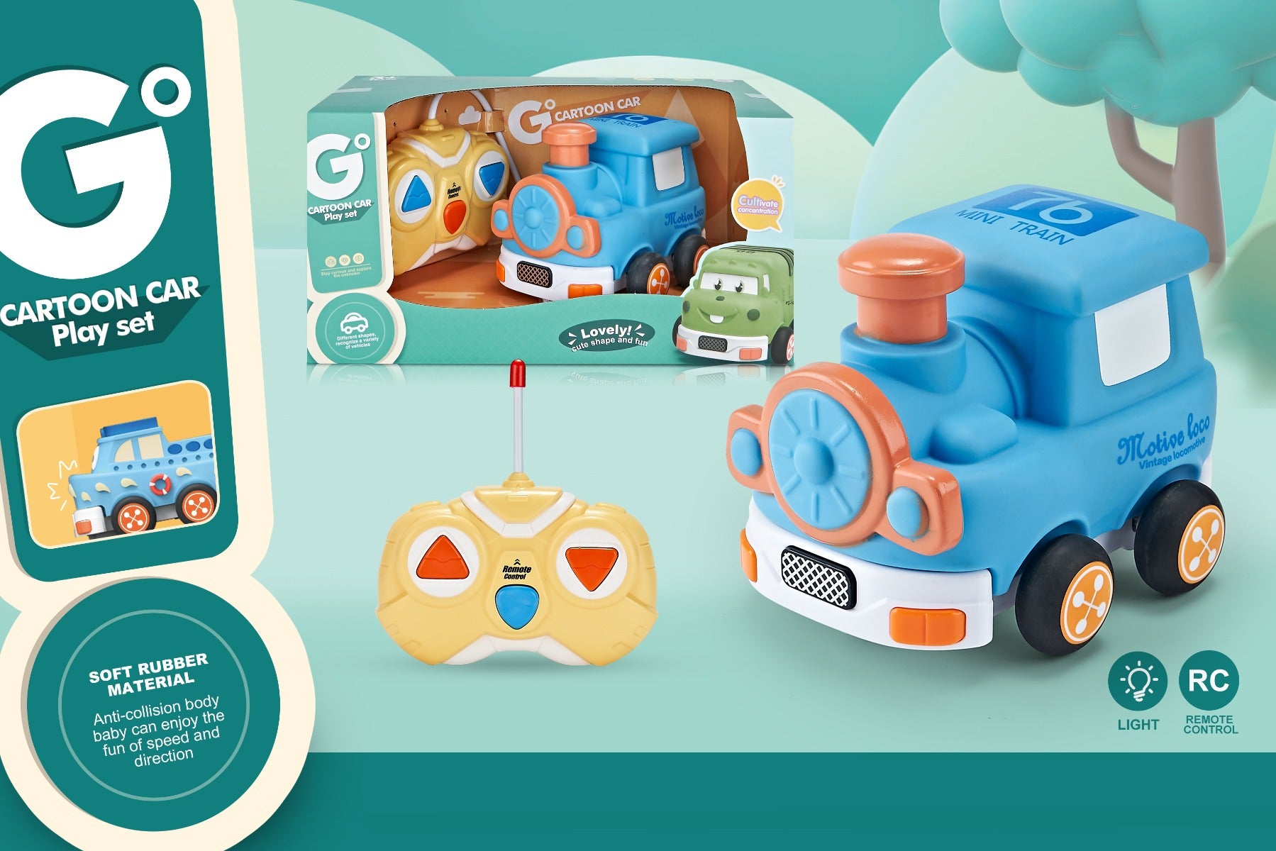 Buy Cartoon Car Remote Control 2 Way Cartoon Train Car | Yallatoys.com
