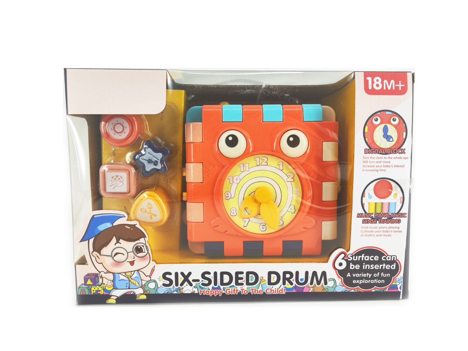 Buy Play & Learn Infant 6 Side Drum Toy With Light & Music | Yallatoys.com