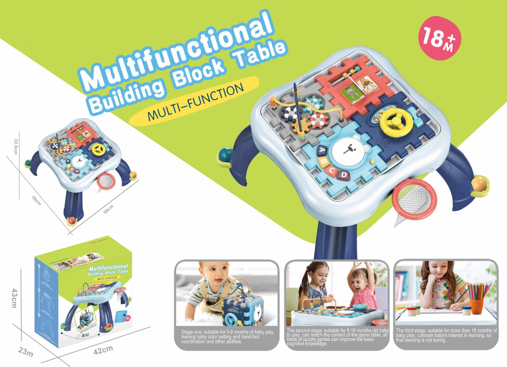 Buy Play & Learn Infant Multifunctional Building Block Table | Yallatoys.com