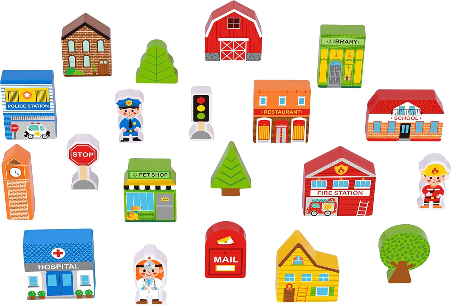 Buy Tooky Toy Town Play Set in Wooden Case | Yallatoys.com