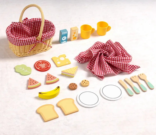 Buy Tooky Toy Wooden Picnic Basket | Yallatoys.com
