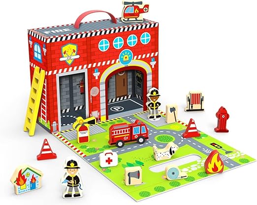 Buy Tooky Toy Fire Station Box Playset | Yallatoys.com