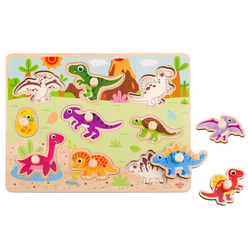 Buy Tooky Toy Wooden Dinosaur Puzzle | Yallatoys.com