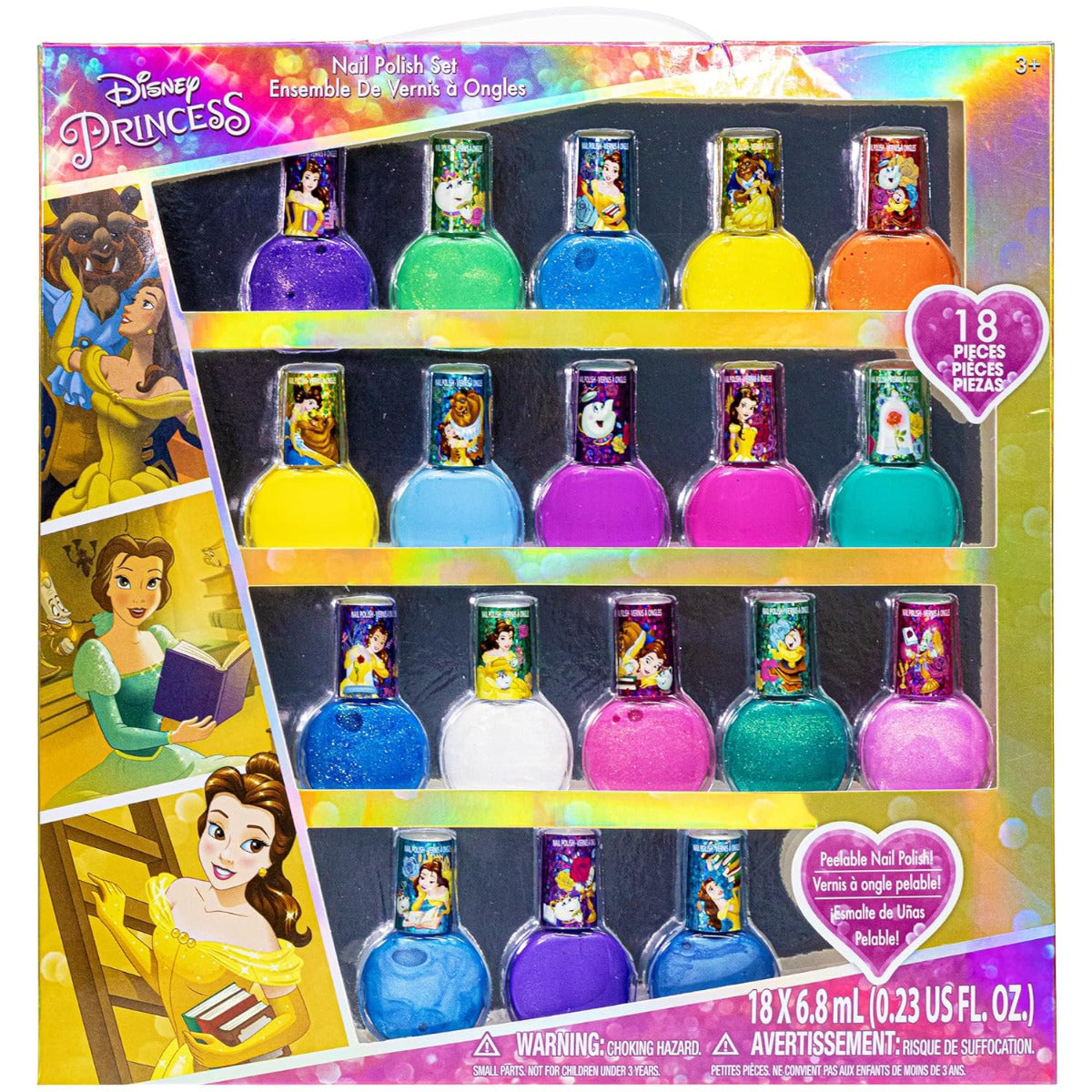 Buy Townley Girl Disney Princess Belle 18 Pcs Non Toxic Peel Off Water Based Safe Quick Dry Nail Polish Kit | Yallatoys.com